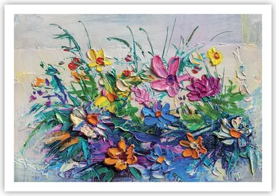 Produktbild von Poster - Poster ohne Rahmen - Blumen die Farben pastos - 100x70 cm - Wand Bild - Wanddeko - Wandbilder - Kunstposter - Wandposter - Bilder - Kunstdruck - Wanddekoration - Wandbild - P2XAA100x70-4521
