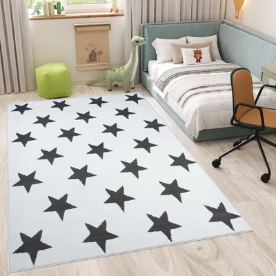 Produktbild von Tapiso Teppich LUXURY Geometrisch Weiß Grau Kinderzimmer  250 x 300 cm