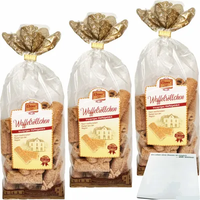 Produktbild von Esser Knusprige Waffelröllchen 3er Pack (3x200g Beutel) + usy Block