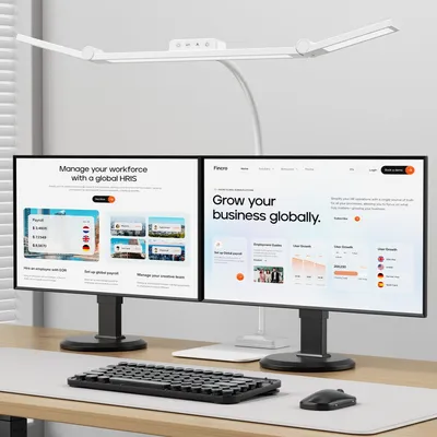 Produktbild von KableRika Schreibtischlampe LED mit Standfuß 24W, Flexiblem Schwanenhals, 4 Farbtemperaturen & Helligkeitsstufen, Touch-Steuerung, Augenschutz, Bürolampe für Homeoffice
