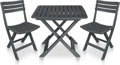 Produktbild von 3-tlg. Bistro-Set Klappbar Kunststoff Anthrazit