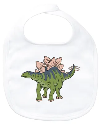 Produktbild von Huuraa Baby Lätzchen Stegosaurus Dinosaurier White Klettverschluss  Baumwolle Latz Geschenkidee