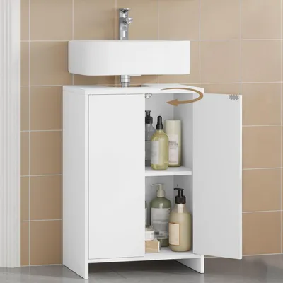 Image de Meuble sous-lavabo, blanc, 30 x 40 x 60 cm