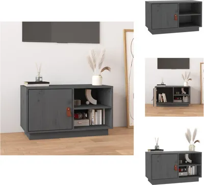 Produktbild von vidaXL TV-Schrank Grau 70x34x40 cm Massivholz Kiefer -  TV-Möbel