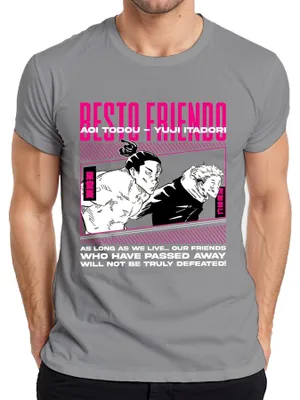 Immagine prodotto di Maglietta BESTO FRIENDS Jujutsu Kaisen Aoi Todou Yuji Itadori Anime Otaku Uomo, Grigio, S