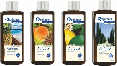 Produktbild von Spitzner Wellness Saunaaufguss 4er Vorteilspack 4 Sorten Saunaset Aufgussset