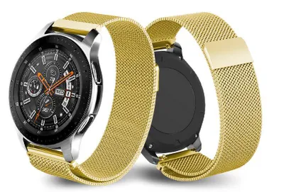 Produktbild von 20mm Armband für Samsung Galaxy Watch 7 6 5 4 40mm 44mm, uvm, Edelstahl Mesh Milanaise Ersatzarmband Magnetverschluss - Gold