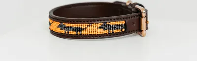 Obrázek produktu pro Kentucky Dogwear ručně vyráběný obojek Pearls, velikost:M, barva:oranžová pes