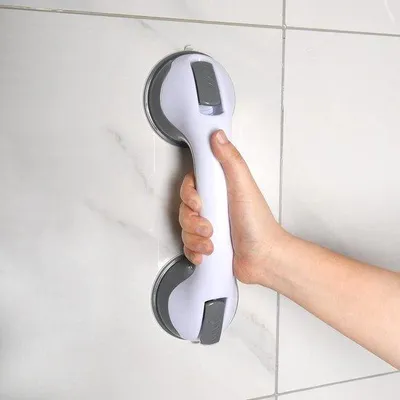 Produktbild von 30 cm Professionelle Griff ohne Bohrer - Wandmontage auf Fliesen oder glatten Oberflächen - Aufstehhilfe für Senioren/Kinderen Griff mit Saugnappenteller