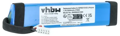 Produktbild von vhbw Akku kompatibel mit JBL Xtreme Splashproof Lautsprecher Boxen Speaker (5000 mAh, 7,4 V, Li-Polymer)