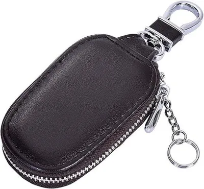 Immagine prodotto di Custodia protettiva per chiavi auto - Custodia per chiavi auto - Custodia in TPU - Copertura per chiavi - Protezione universale per chiavi auto con cerniera in metallo e gancio a moschettone - 8,5x4,9x2 cm - Nero