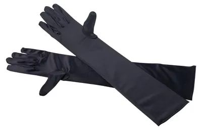 Produktbild von TRIXES Damen-Satinhandschuhe, schwarz, knielang