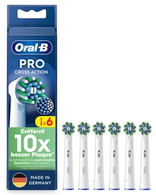 Produktbild von Oral-B Pro CrossAction Aufsteckbürsten 6er weiß