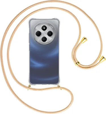 Produktbild von Handykette Backcover-Schutzhülle mit Band (Metall goldfarben) für Xiaomi Redmi 14C 4G - Goldkordel