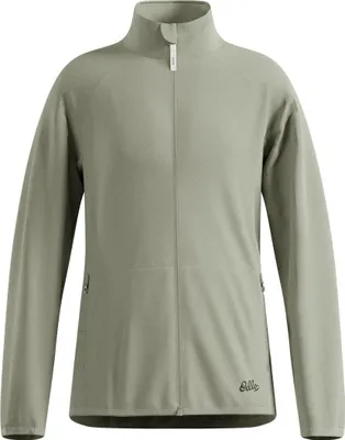 Hellgrüne Odlo Essentials Warm Langlaufjacke für Kinder mit Stehkragen und Reißverschluss