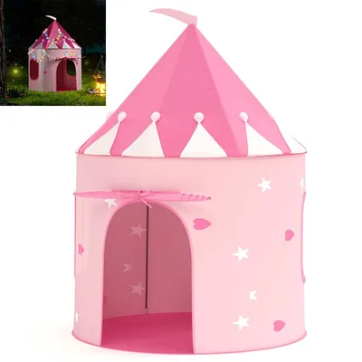 Produktbild von Spielzelt für Mädchen, Kinderspielzelt, Pop-up-Zelt, tragbares Spielzelt, Spielzelt für drinnen und draußen, Geburtstagsgeschenk für Kinder (rosa)