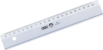 Obrázok produktu pre Möbius Ruppert 1020 - 0000 - Stolové pravítko - Polystyrén - Priehľadné - cm - Nemecko - 20 cm