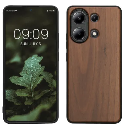 Kwmobile Holzhülle Für Xiaomi Redmi Note 13 Pro 4G | Stoßfest, Mit TPU-Innenrahmen | Natürliche Holzmaserung