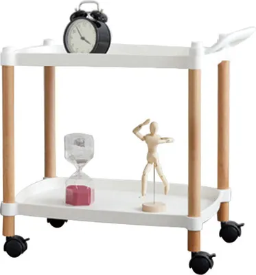 Produktbild von 360Home Entfernbare Regale für Servierwagen Weiß 2 Ebenen