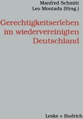 Produktbild von Gerechtigkeitserleben im wiedervereinigten Deutschland