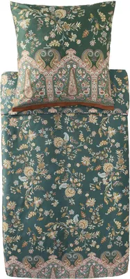 Produktbild von Bassetti Satin-Bettwäsche-Garnitur INDIAN ROSES Farbe V1 VERDE Größe 155x220+80x80  AL