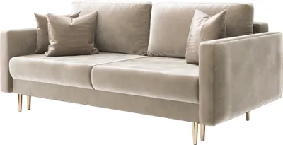 Produktbild von Selsey - Schlafsofa Valico, mit Schlaffunktion, für 3 Personen in Beige Velvet, 230 cm