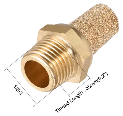 Produktbild von 5Stk. Messing Auspuff Schalld?mpfer G1/8 Stecker Gewinde Bronze Messinggeh?use
