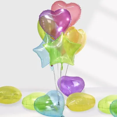 Productafbeelding van Aluminiumfolie ballonnen gevuld met helium, voor feestjes, 45 cm (18 inch), verpakking van 30 stuks