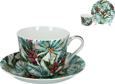 Image de Tasse à café avec soucoupe - Collection Botanica (FBCh)
