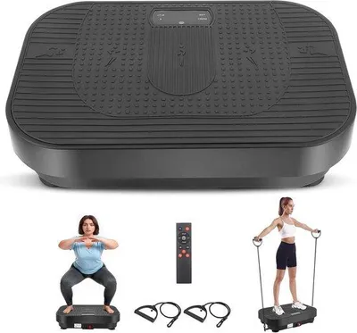 Productafbeelding van Trillingsplatform - Fitnessmachine - Lymfedrainage - 120 snelheden - 330 kg capaciteit - Zwart