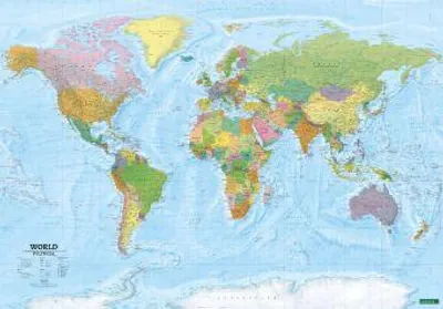 Immagine prodotto di Mappa del mondo, politica - fisica, inglese, 1:20.000.000, Poster, freytag & berndt