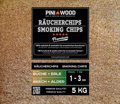 Productafbeelding van 5 kg rookvlokken van beukenhout en lindenhout voor een perfecte rookervaring