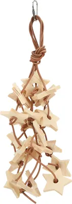 Produktbild von Vogel Holz Stern Spielzeug Bissfest Papagei Kauen für Wellensittiche Sittich Nymphensittich LovebirdHolzfarbe