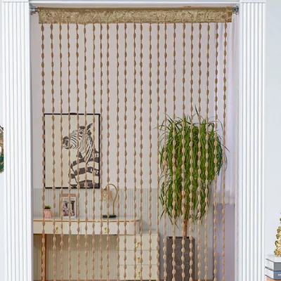 Produktbild von Seilvorhang Türvorhang 23 Stränge Dekovorhang - 100 x200cm - Khaki