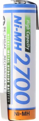 Produktbild von Panasonic Mignon AA NiMH Akku BK-3HGAE mit Lötfahne in Z-Form