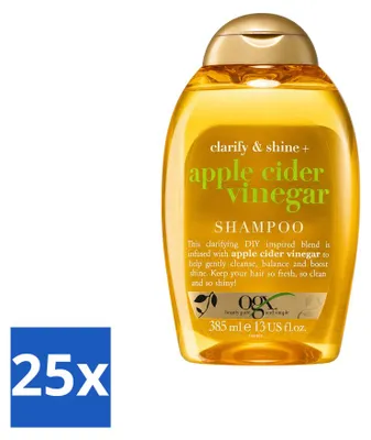 Produktbild von 25 x OGX Apple Cider Vinegar Shampoo Clarify + Shine 385 ml - Vorteilspackung - 25 Stücke