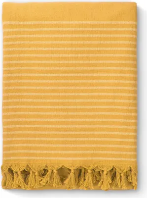 Produktbild von Byrklund Hamam-Handtuch Bath Basics – 100 x 180 – 100 % Baumwolle – Gelb