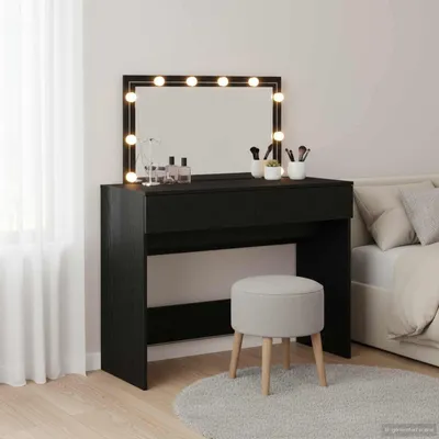 Produktbild von Möbel Schminktisch Schwarz Eichen-Optik 100 x 40 x 120 cm - Schminktische &59819