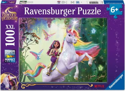 Obrázek produktu pro Ravensburger Unicorn Academy, 100 kusů, Zvířata, 6 rok/roky