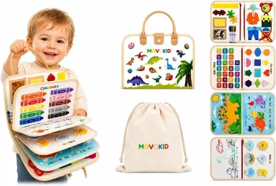 Image de Tableau d'activités - Jouet pour enfants de 3 ans - Jeux Montessori dès 18 mois - Tableau d'activités, jouet éducatif pour enfants