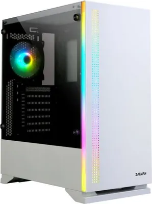 Zdjęcie produktu dla Zalman S5 WHITE, Midi Tower, PC, Biały, ATX, micro ATX, Mini-ITX, Plastik, Stal, Szkło hartowane, Niebieski, Zielony, Czerwony