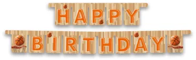 Happy Birthday Basketbalslinger, Karton, ca. 3 m, mehrfarbig