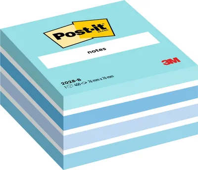 Produktbild von Post-it® Notes Würfel Blau Haftnotizen 76x76mm 450 Blatt 1 Block