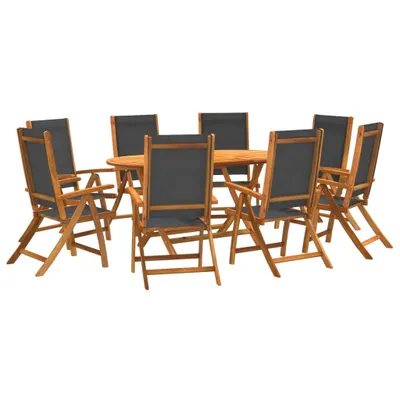 Produktbild von "2026 MODERNE" 9-tlg. Garten-Essgruppe - elegantes Design - Sitzgruppe/Gartenmöbel-Set - Massivholz Akazie und Textilene - Terassenmöbel NeuMöbel844851