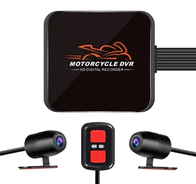 Image de Caméra embarquée moto - Double caméra avant et arrière - 1080p - Wi-Fi - Sans écran - Grand angle 130°