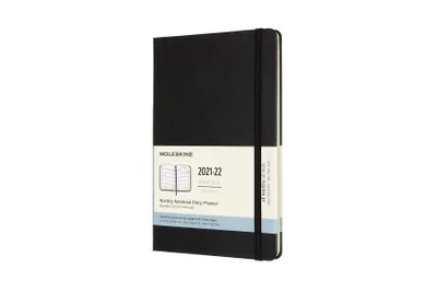 Produktbild von Moleskine 18 Monate Monats Notizkalender 2021/2022, Large/A5, 1 Mo = 2 Seiten, linierte Seiten, Gebunden, Schwarz