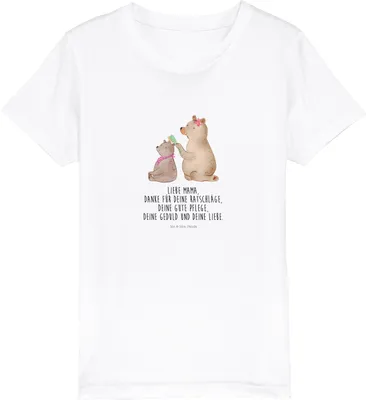 Produktbild von Mr. & Mrs. Panda Kleinkinder T-Shirt Bär Kind 12-14 Jahre (152/164) - Weiß - Geschenk, Muttertag, Kinder, Mama, Mutter, Shirt, Kurzarm, Teenager, Kindershirt, Bären