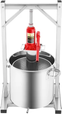 Produktbild von 22 Liter Edelstahl Obstweinpresse, Obstmaischepresse, mechanische Edelstahlpresse, Apfelweinpresse mit Hydraulik