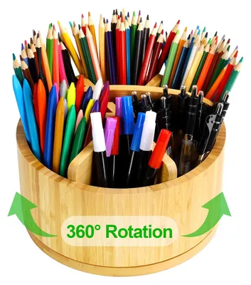 Immagine prodotto di Organizzatore da scrivania in bambù girevole a 360°
