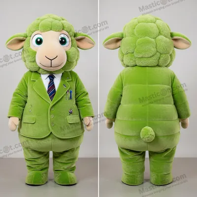 Produktbild von Limettengrüner MASTICOT Cartoon-Schaf-Maskottchen